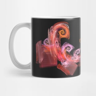 pink and orange spiral fractal Mug